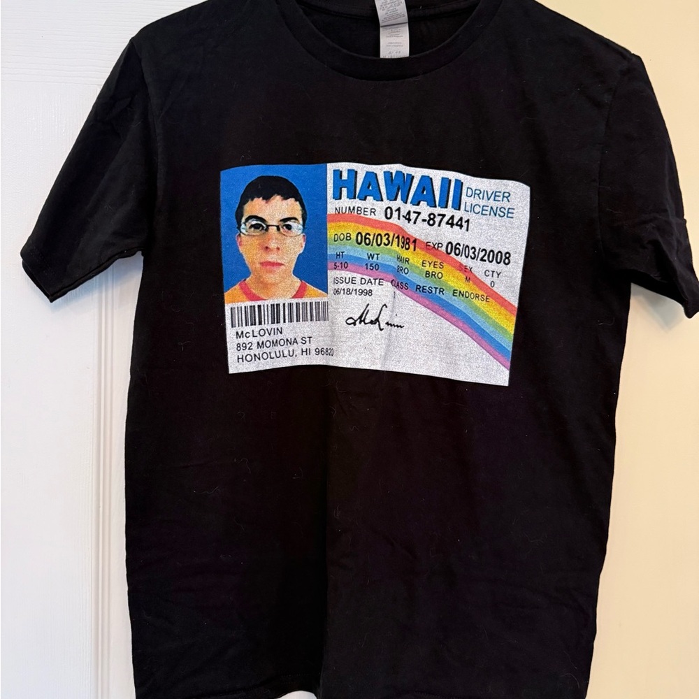 Gildan Black Tee with Colorful License Print